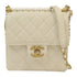 CHANEL Quilted CC GHW Pearl Flap Shoulder Bag AS0584 Calfskin Leather White