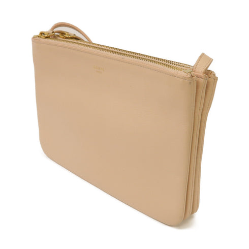 CELINE GHW Trio Shoulder Bag Lambskin Leather Pink