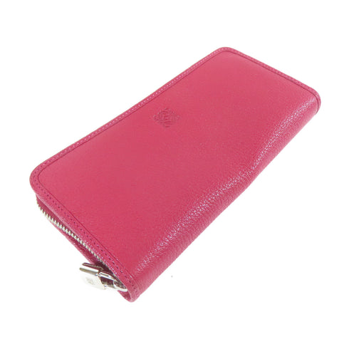 LOEWE SHW Long Round Wallet Calfskin Leather Red