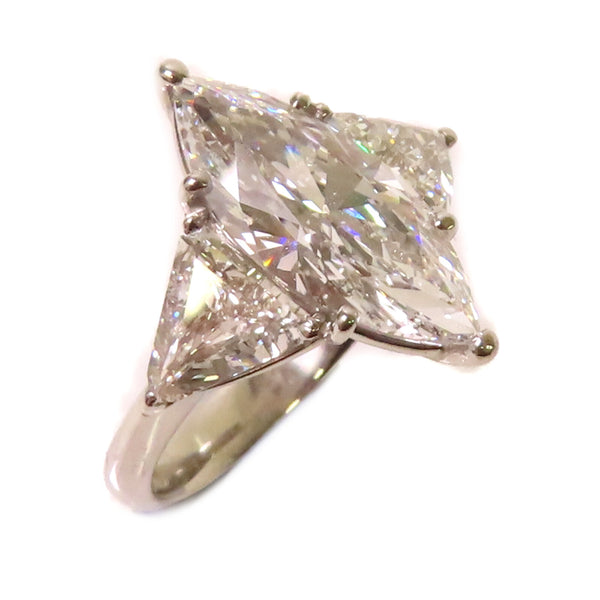 Fine Jewelry 3.017ct/0.612ct Diamond Ring US#6 PT900 Platinum