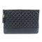 CHANEL Quilted CC GHW Clutch Bag Calfskin Leather Black