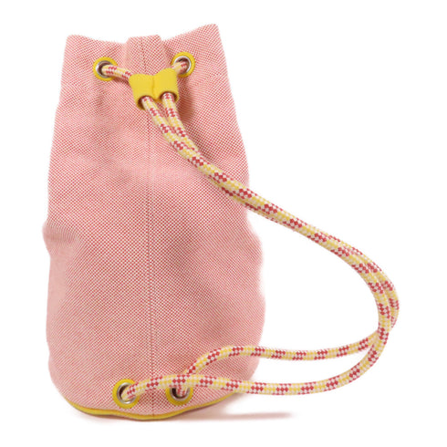 HERMES Epopee Duffle Bag Shoulder Bag Canvas Red Yellow White