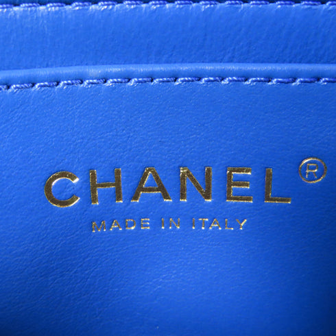CHANEL CC GHW CF Classic Flap Mini Chain Bag AS1787 Lambskin Leather Blue