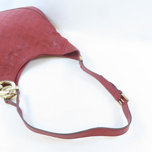GUCCI GG GHW Shoulder Handbag 203503 Calfskin Leather Red