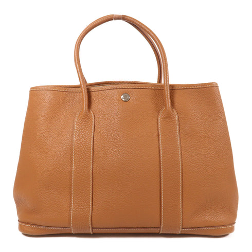 HERMES PHW Garden Party PM Hand Bag/Tote Bag Negonda Leather Gold