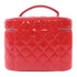 CHANEL Quilted CC GHW Vanity Handbag Cosmetic Pouch Patent Leather Red