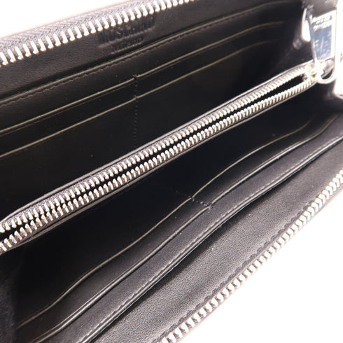 MOSCHINO SHW Zipper Long Wallet Nylon Black