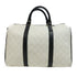GUCCI GG GHW Handbag 193603 Coated Canvas Leather White Black
