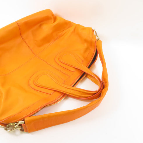 GIVENCHY Nightingale Shoulder Bag Calfskin Leather Orange