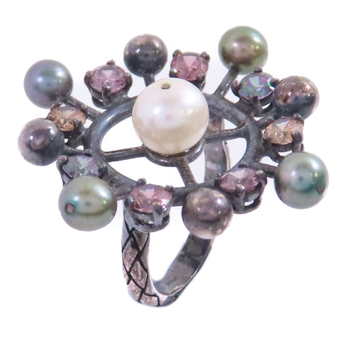 BOTTEGA VENETA BV Ring US#6.25 Ring 925 Sterling Silver Rhinestone