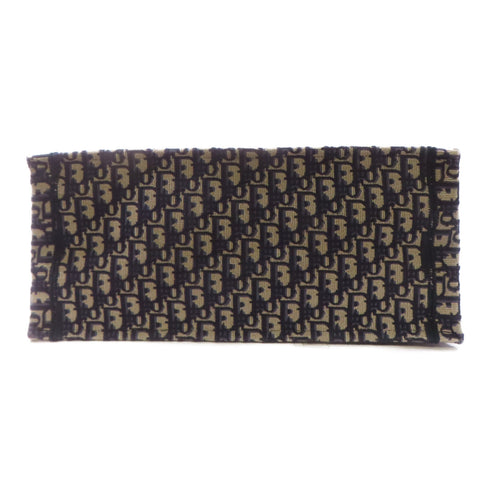 Christian Dior CD Dior Tote Bag Shoulder Handbag Canvas Navy Blue Beige