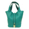 HERMES PHW Picotin PM Tote Bag Handbag Clemence Leather Vert Verone Green