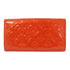 LOUIS VUITTON LV GHW Long Wallet Monogram Vernis Orange Red