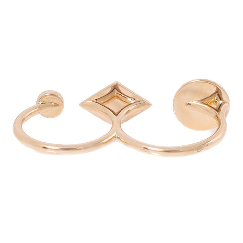 HERMES Gambade Double Diamond Ring 20G057415 18K Pink Gold HERMES#49 US#5.5/4