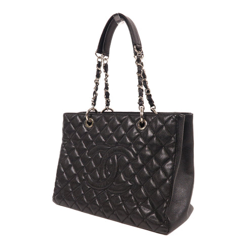 CHANEL CC SHW GST Chain Shoulder Bag Calfskin Leather Black