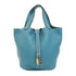 HERMES PHW Picotin Lock Handbag H056289CK Clemence Leather Blue