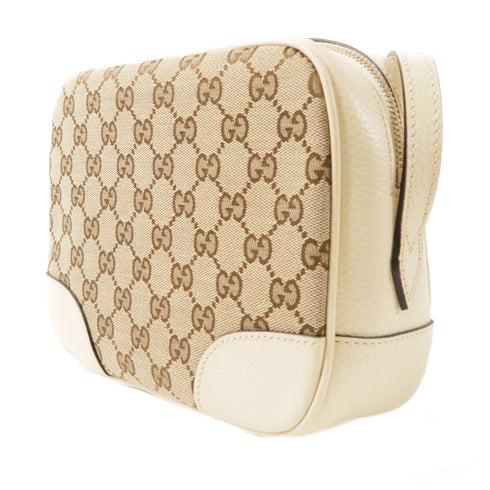 GUCCI GG GHW Shoulder Bag 449413 Canvas Brown/White