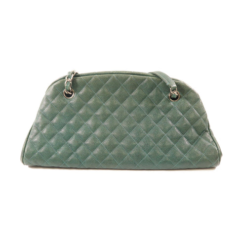 CHANEL CC SHW Chain Shoulder Bag Calfskin Leather Green v1