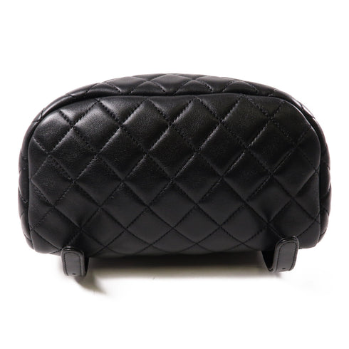 CHANEL CC GHW Backpack Rucksack Lambskin Leather Black