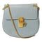 Chloe GHW Drew Bag Chain Shoulder Bag Crossbody Calfskin Leather Light Blue