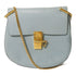 Chloe GHW Drew Bag Chain Shoulder Bag Crossbody Calfskin Leather Light Blue