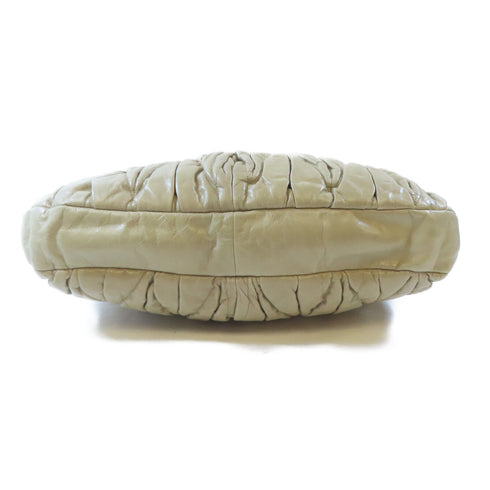 Miu Miu GHW 2 Way Shoulder Handbag Calfskin Leather Gray