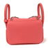 HERMES PHW Mini Lindy Shoulder Bag Taurillon Clemence Leather Rose Azalee/Pink
