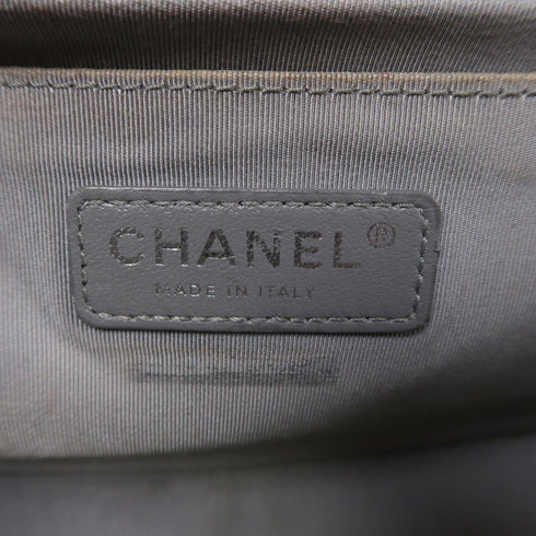 CHANEL CC SHW Boy 25 Shoulder Bag Canvas Blue/Pink