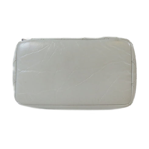 CHANEL Quilted CC SHW Chain Shoulder Bag A57818 Calfskin Leather Gray