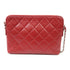 CHANEL Quilted CC SHW Chain Shoulder Bag Lambskin Leather Red v1