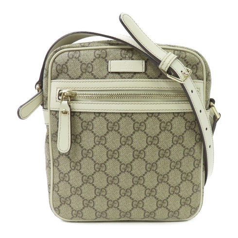 GUCCI GG GHW Shoulder Bag 233268 Coated Canvas White