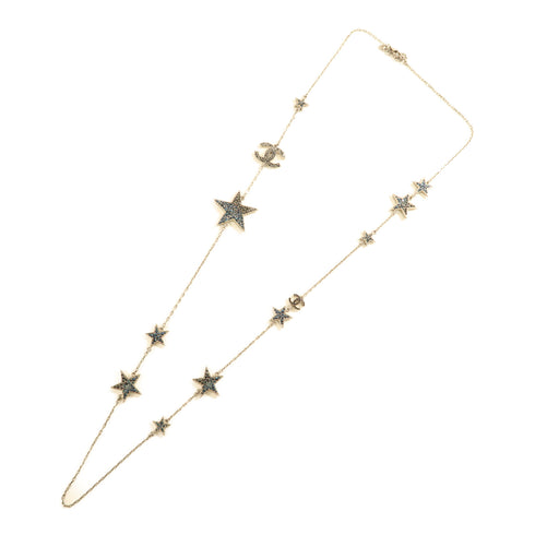 CHANEL CC Necklace Metal Silver v1