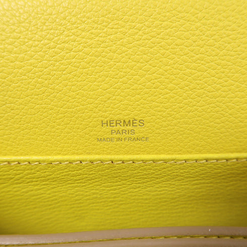 HERMES PHW Mini Roulis Shoulder Bag Evercolor Leather Lime