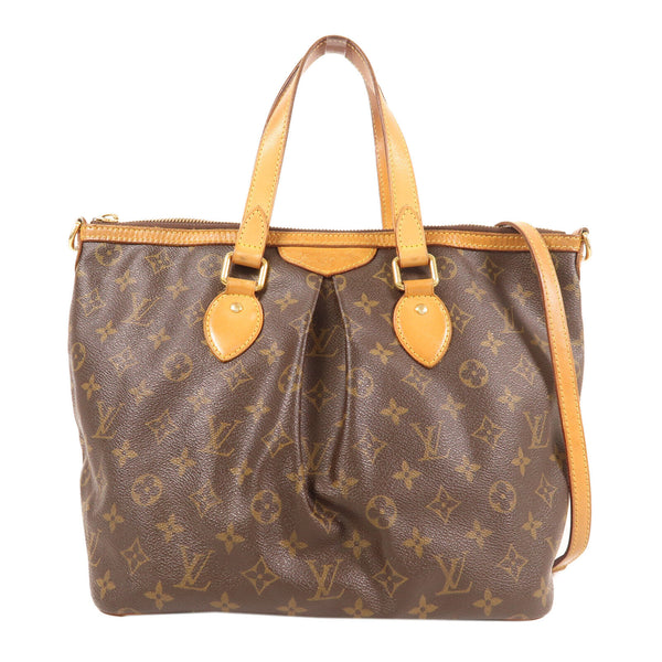 LOUIS VUITTON LV GHW Palermo PM 2 Way Shoulder Bag M40145 Monogram Brown v8