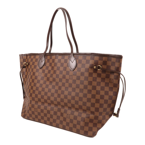 LOUIS VUITTON LV GHW Neverfull GM Shoulder Tote Bag N40597 Damier Ebene Brown