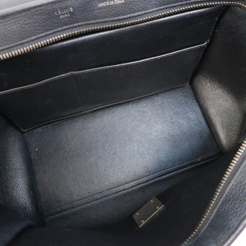 CELINE SHW Trapeze 2 Way Shoulder Bag Handbag Calfskin Leather Black