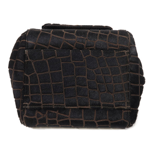 CHANEL GHW2.55 Chain Shoulder Bag Horse Hair Black