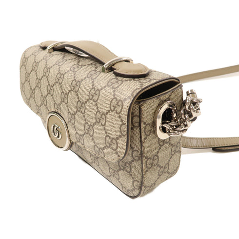 GUCCI GG SHW Mini Petite GG 2 Way Shoulder Bag 739722 PVC Coated Canvas Brown