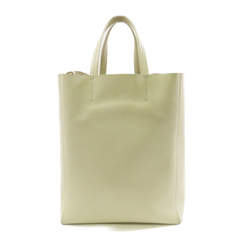 CELINE GHW Cabas Tote 2way Shoulder Bag Calfskin Leather White