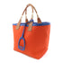 HERMES Steeple 25 Handbag Canvas Orange Blue