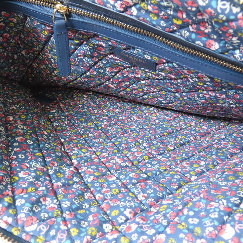 CHANEL CC GHW Pouch Clutch Bag Lambskin Leather Dark Blue