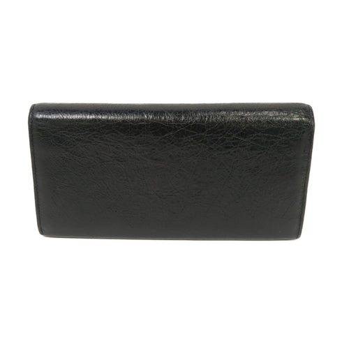 BALENCIAGA GHW Long Wallet 163471 Leather Black