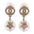 CHANEL CC GHW CC Earrings A19K Metal Rhinestones PVC Gold Tone Color