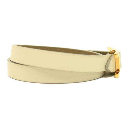 HERMES GHW Behapi Double Tour Bracelet Swift Leather Light Blue