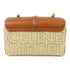 CELINE GHW Teen Soft 16 Shoulder Bag Canvas Leather Beige Brown