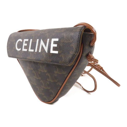 CELINE Shoulder Bag 195902 PVC Coated Canvas Brown