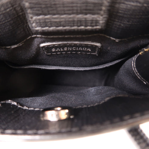 BALENCIAGA SHW 2 Way Shoulder Bag 593826 Calfskin Leather Black