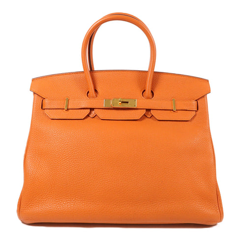 HERMES GHW Birkin 35 Hand Bag Togo Leather