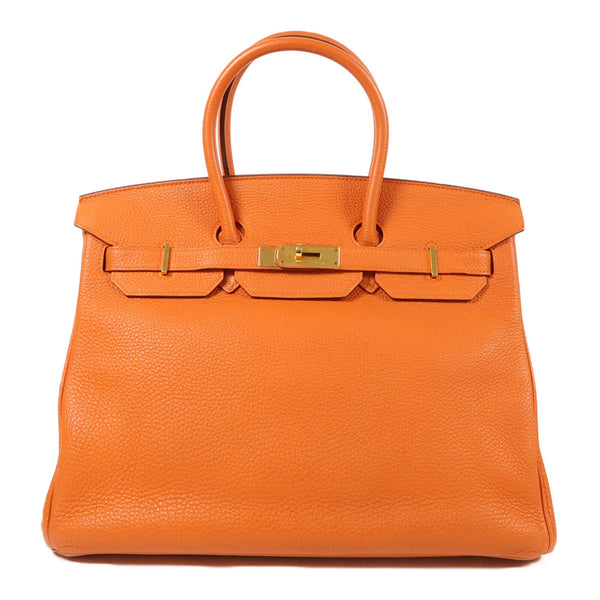 HERMES GHW Birkin 35 Hand Bag Togo Leather
