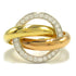 CARTIER Trinity Diamond Ring 18K Yellow White Pink Gold Cartier#53 US#6.5